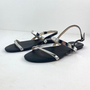 INC International Concepts Silver Womens Flat Sandals 8.5M Strappy Sling Backs